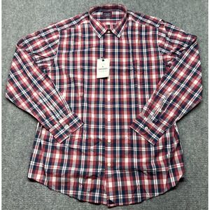 UNTUCKit Navarro Shirt Mens 2XLT Tall Red White Blue Button Up Long Sleeve New